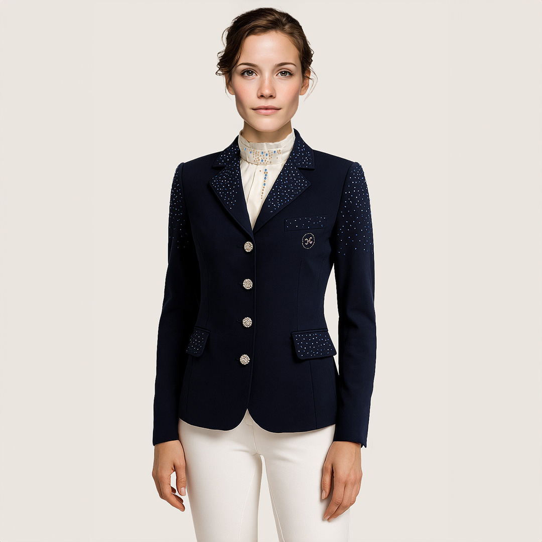 Korte Nachtblauwe Rijjas met Kristallen