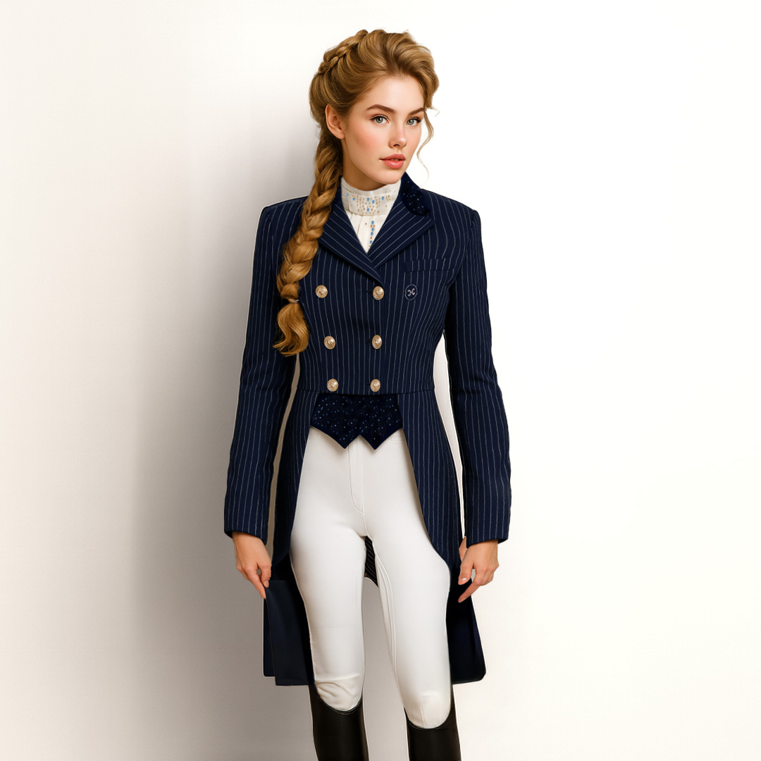 Lange Nachtblauwe Rijjas met Kristallen