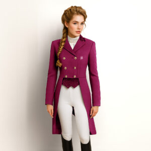 Luxe Lange Robijn Rijjas met Kristallen